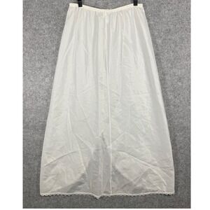 Warner's Half Slip Womens Large White Lace Trim Maxi Length Vintage 55306